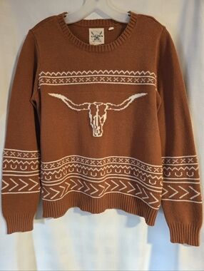 Cotton & Rye Rust Knit Crewneck Sweater